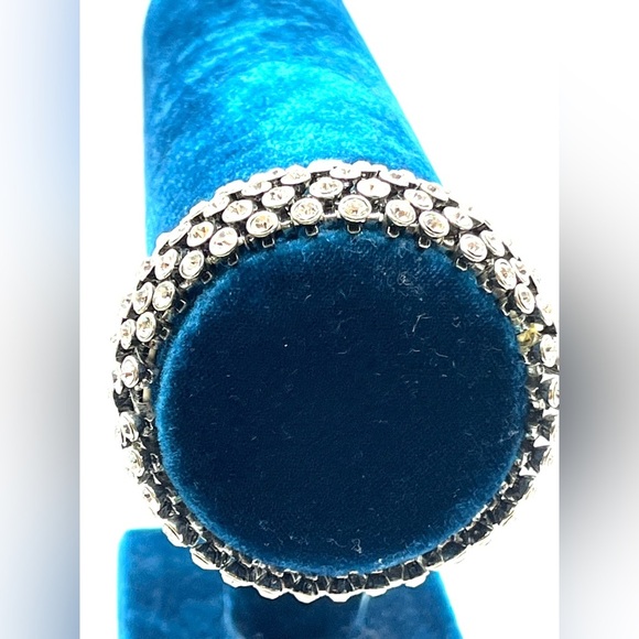 Vintage Silver and Rhinestone Bracelet - Picture 2 of 12